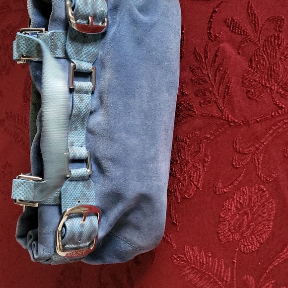 DKNY Vintage blue suede satchel - Picture 3 of 8